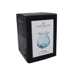 Artisan Round Teal Vase -Dartington Crystal artisan round teal box co