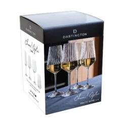 Cheers! Optic White Wine, Set Of 4 -Dartington Crystal boxes cheers optic whitewine co