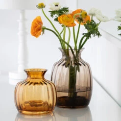 Cushion Tall Vase Topaz -Dartington Crystal cushion topaz square 1