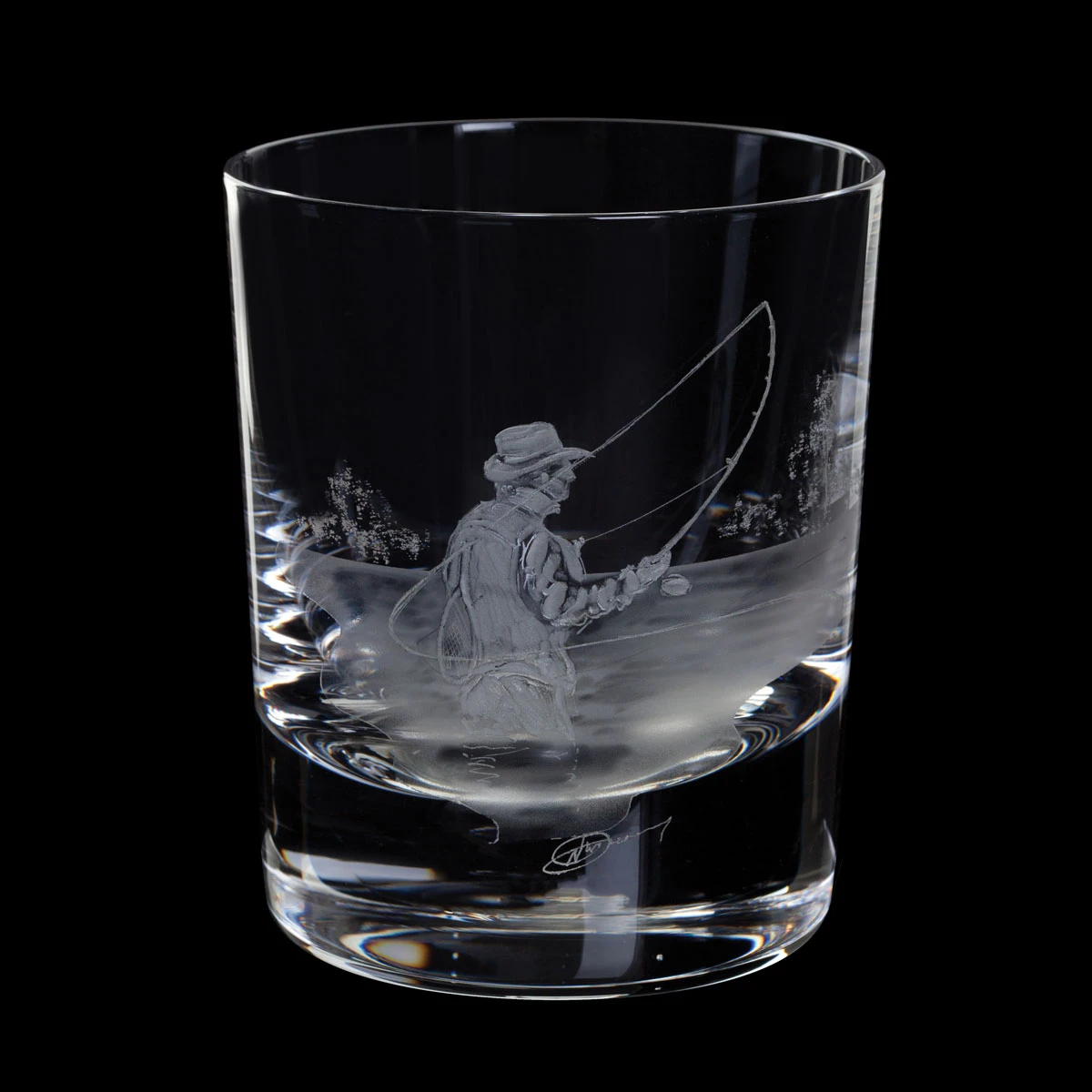 Hand Engraved Fly Fisherman Tumbler 3 Hand Engraved Fly Fisherman Tumbler