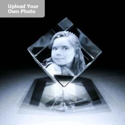 Large Laser Photo Gift Block - Diamond (Free Text Engraving Available) -Dartington Crystal largediamond3 2