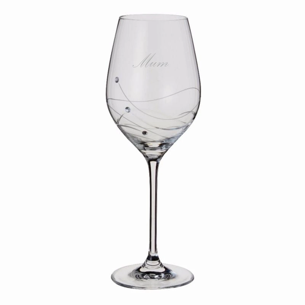"Mum" - Engraved Glitz Wine Glass 3 "Mum" - Engraved Glitz Wine Glass