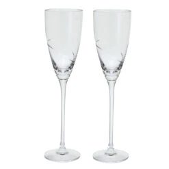 Helix Cut Crystal Flute, Set Of 2