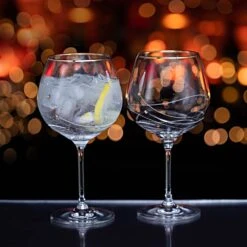 Glitz Gold Gin & Tonic Copa, Set Of 2 -Dartington Crystal st3305 13 n p mood