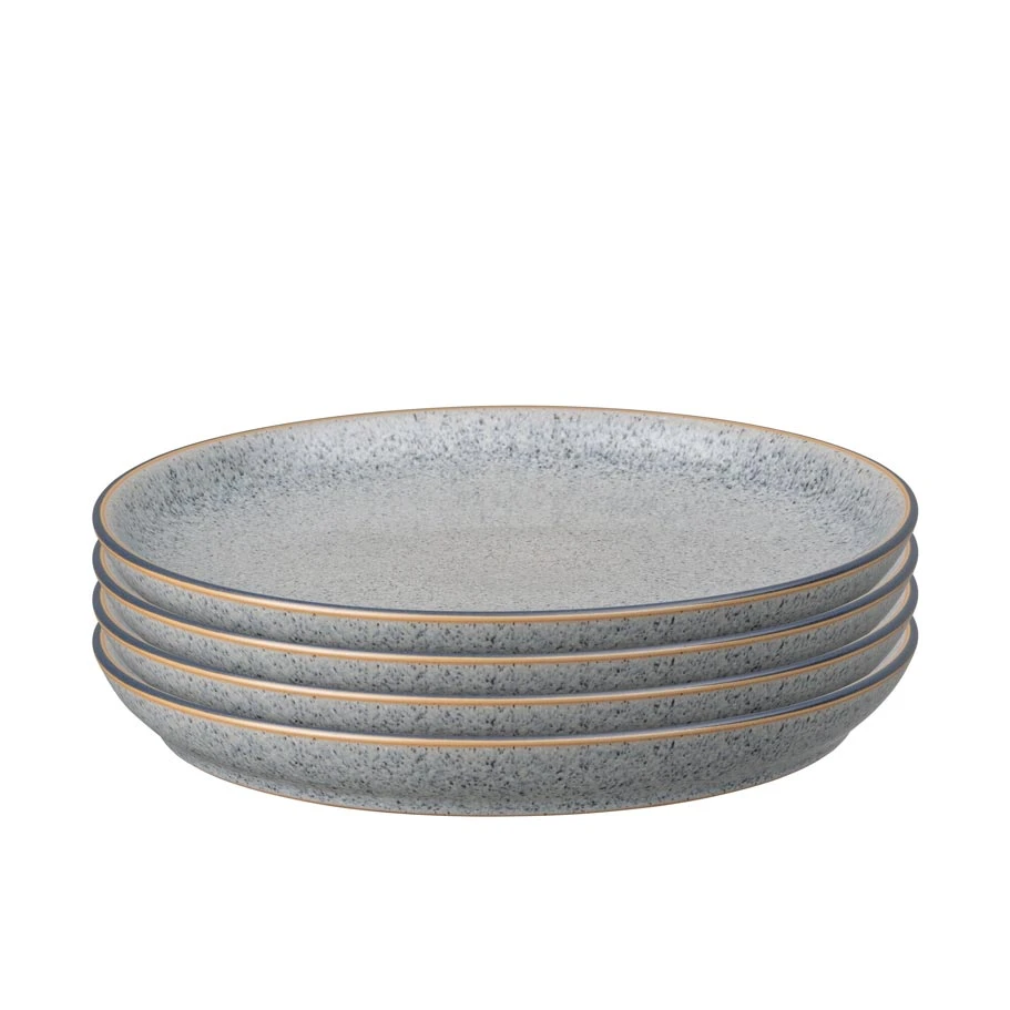 Denby - Studio Grey 4 Piece Medium Coupe Plate Set 3 Denby - Studio Grey 4 Piece Medium Coupe Plate Set
