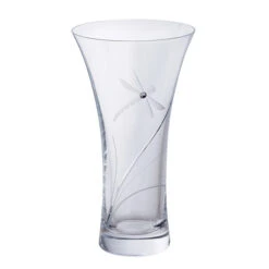 Medium Dragonfly Glitz Vase -Dartington Crystal va2953 glitz vase dragonfly medium co