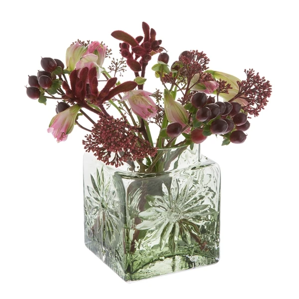 Marguerite Square Vase Olive Green 3 Marguerite Square Vase Olive Green