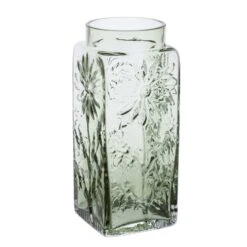 Marguerite Tall Vase Olive Green -Dartington Crystal va3424 grn marguerite olive tall co
