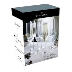 Wine & Dine Champagne Flute, Set Of 6 -Dartington Crystal wine dine flutes